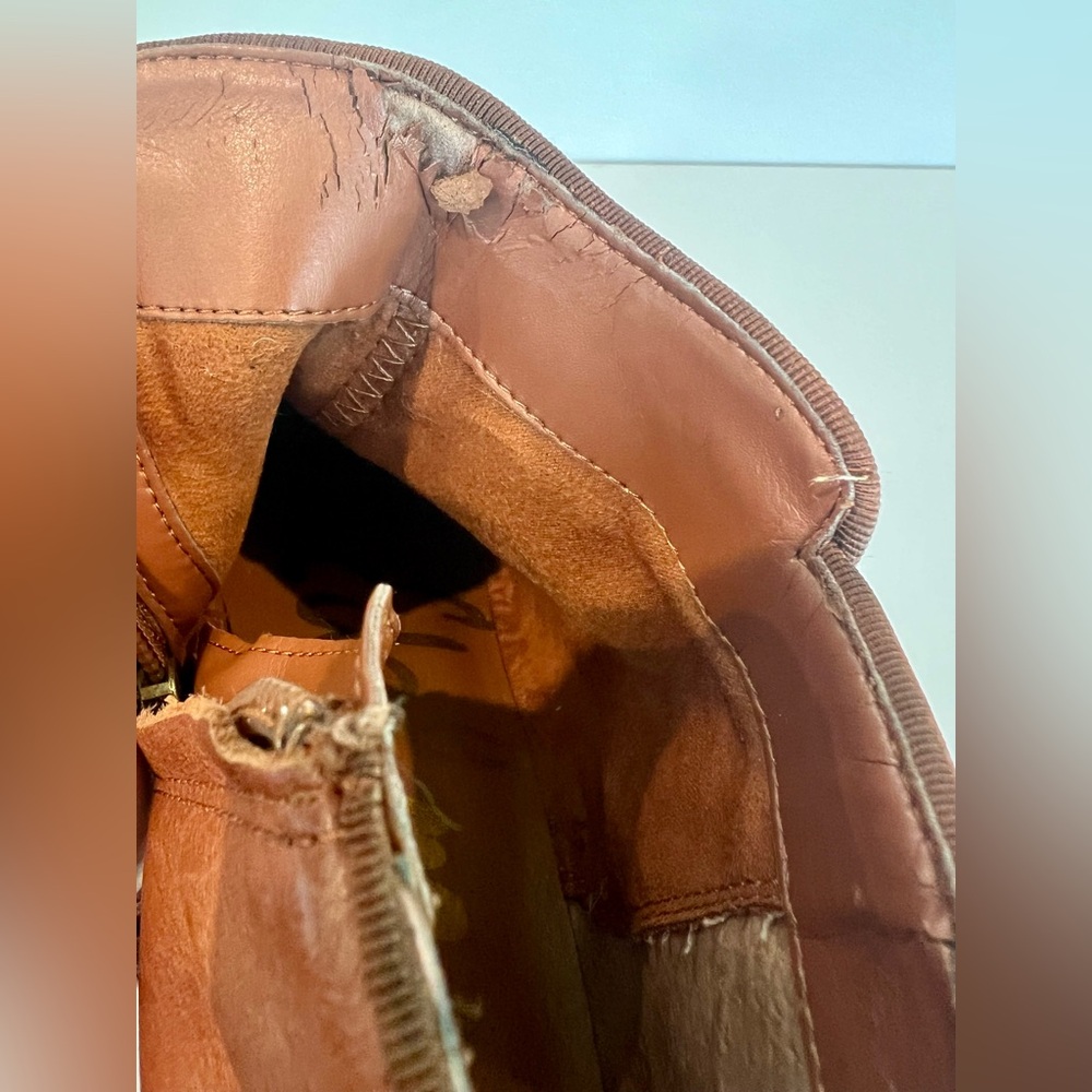 Sam Edelman PETTY Brown Leather Ankle Boots Size 6 - Picture 8 of 9
